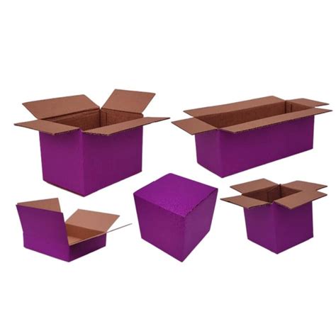 purple shipping boxes